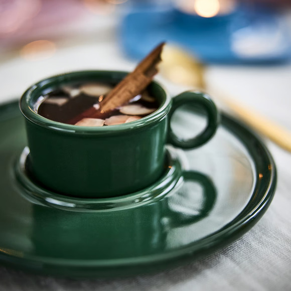 Gustaf Westman X IKEA VINTERFINT Cup & Saucer, Dark Green, 2 oz (706.044.88) NEW - Picture 3 of 3